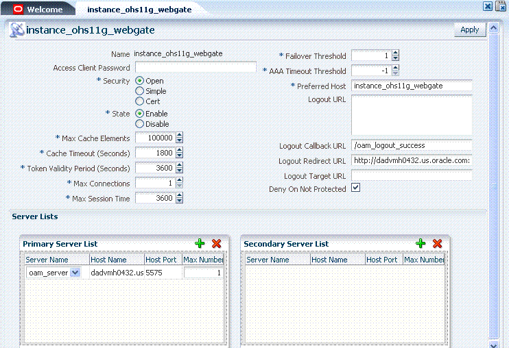 OAM Agent Page with Expanded Details OAM Agent Page with Expanded Details