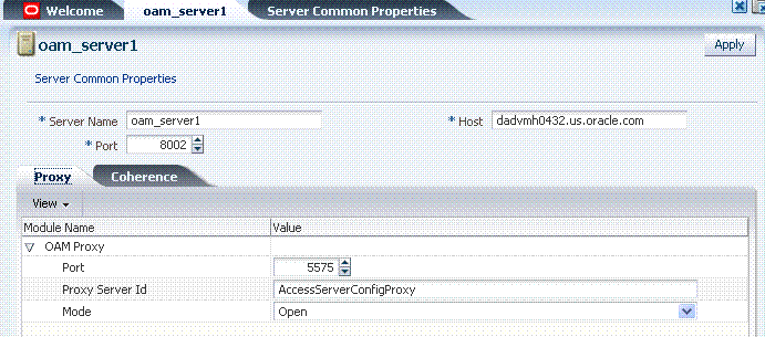 Server Configuration Page Server Configuration Page