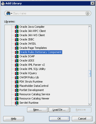 Adding the Oracle Rules Dictionary Component Adding the Oracle Rules Dictionary Component