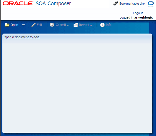 Oracle SOA Workspace Home Page Oracle SOA Workspace Home Page