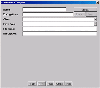 Surrounding text describes Add Intradoc Template screen. Surrounding text describes Add Intradoc Template screen.