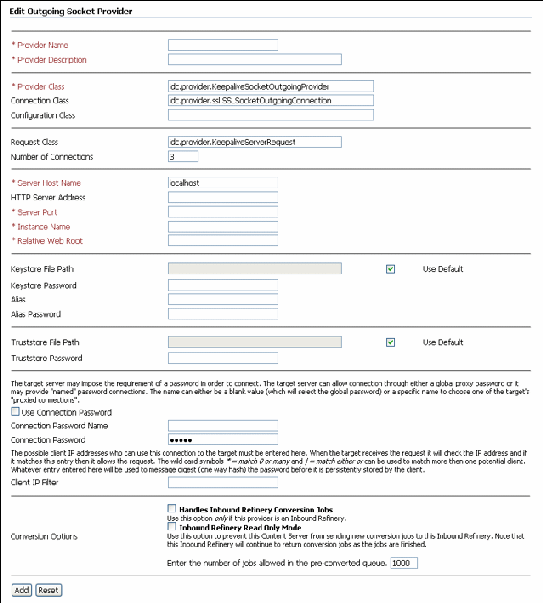Add Outgoing Socket Provider screen for keepalivesocket Add Outgoing Socket Provider screen for keepalivesocket