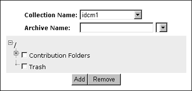 Folder Archive Configuration screen. Folder Archive Configuration screen.