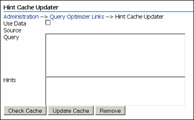 Hint Cache Updater screen without data source Hint Cache Updater screen without data source