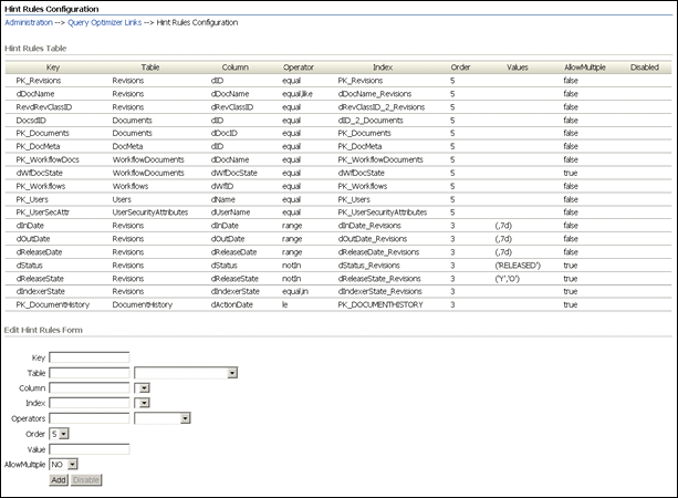 Surrounding text describes Hint Rules Configuration screen. Surrounding text describes Hint Rules Configuration screen.