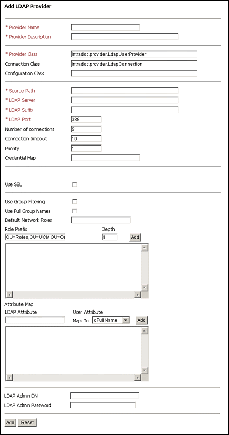 Surrrounding text describes Add LDAP Provider screen Surrrounding text describes Add LDAP Provider screen