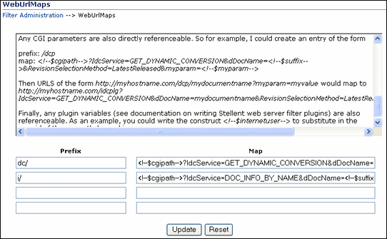 Surrounding text describes WebUrlMaps screen. Surrounding text describes WebUrlMaps screen.