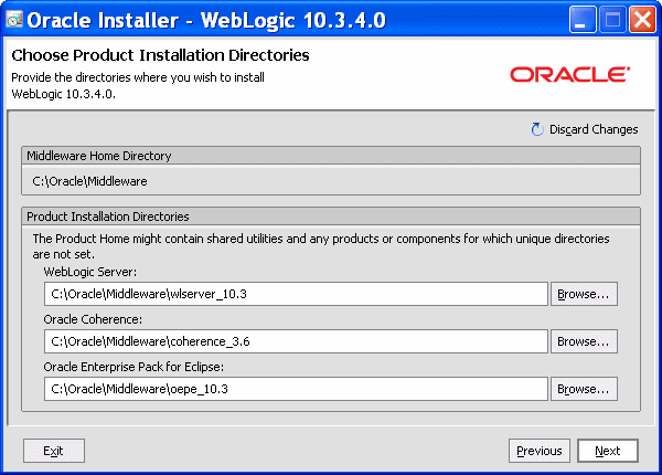 WebLogic Server Installer Installation Summary WebLogic Server Installer Installation Summary