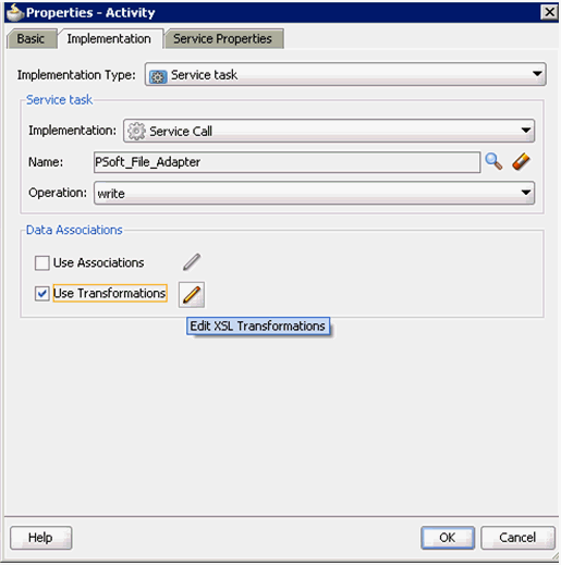 Properties - Activity dialog Properties - Activity dialog