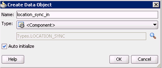 Create Data Object dialog