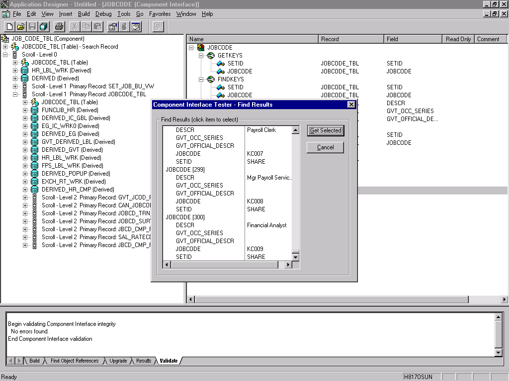 Component Interface Tester - Find Result dialog box Component Interface Tester - Find Result dialog box