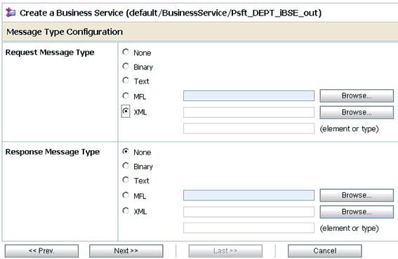 Message Type Configuration Message Type Configuration