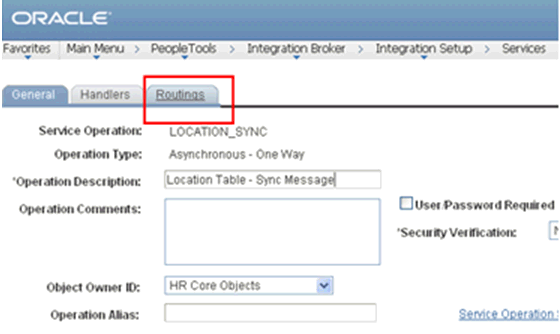 Routings tab