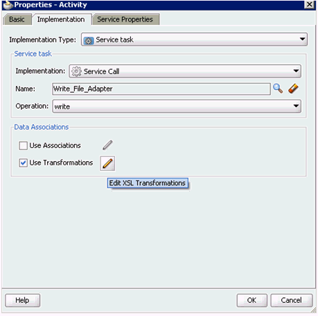 Properties - Activity dialog Properties - Activity dialog