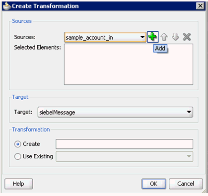 Create Transformation dialog Create Transformation dialog