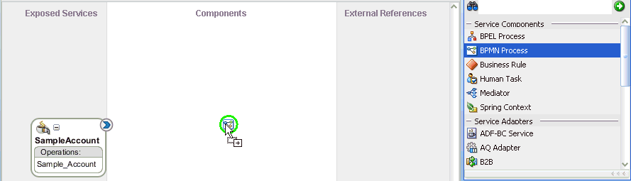 Components pane Components pane