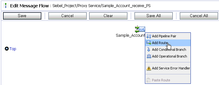Edit Message Flow workspace Edit Message Flow workspace