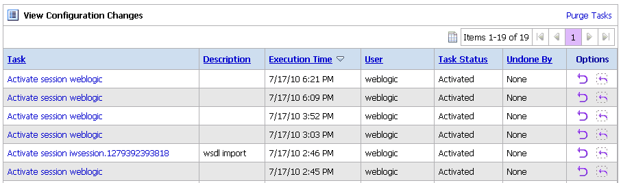 View Configuration Changes page View Configuration Changes page