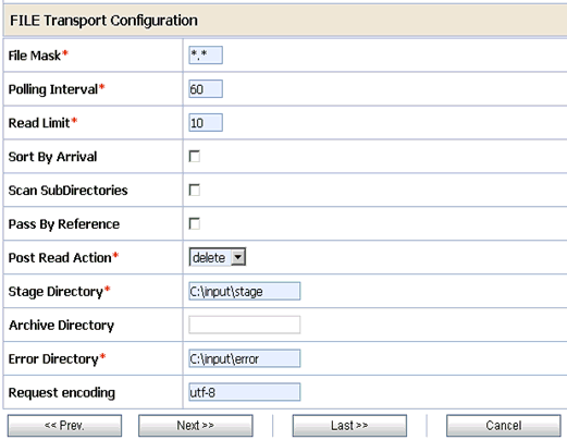 File Transport Configuration File Transport Configuration