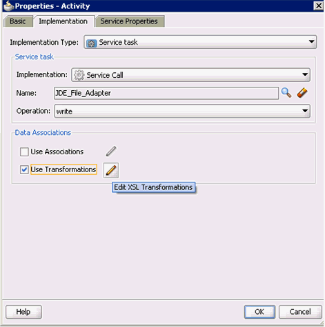 Properties - Activity dialog Properties - Activity dialog