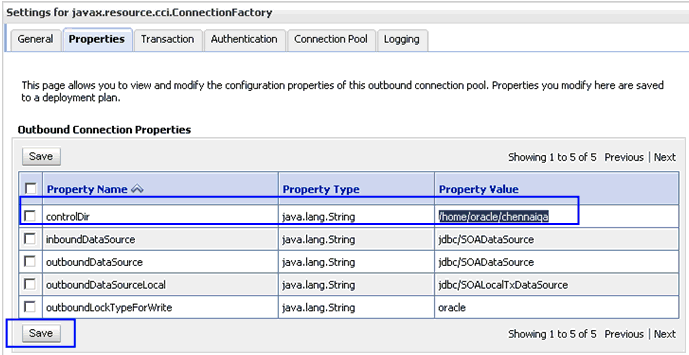 Properties tab Properties tab