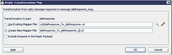 Reply Transformation Map dialog Reply Transformation Map dialog