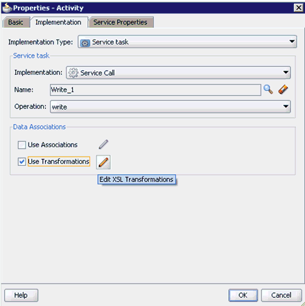 Properties - Activity dialog Properties - Activity dialog