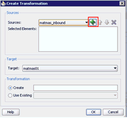 Create Transformation dialog Create Transformation dialog