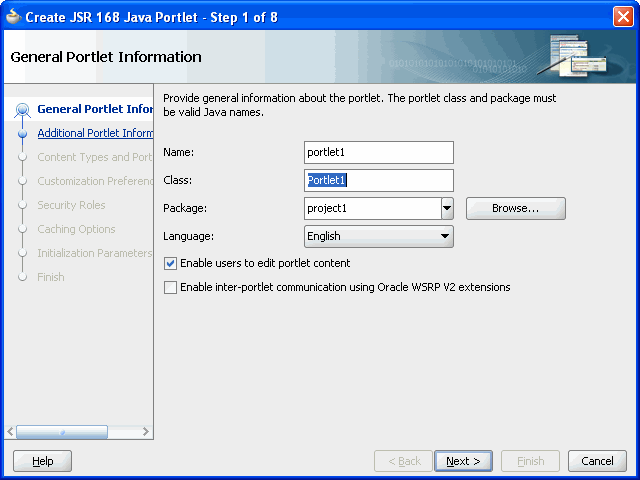 Shows General Portlet Properties page. Shows General Portlet Properties page.
