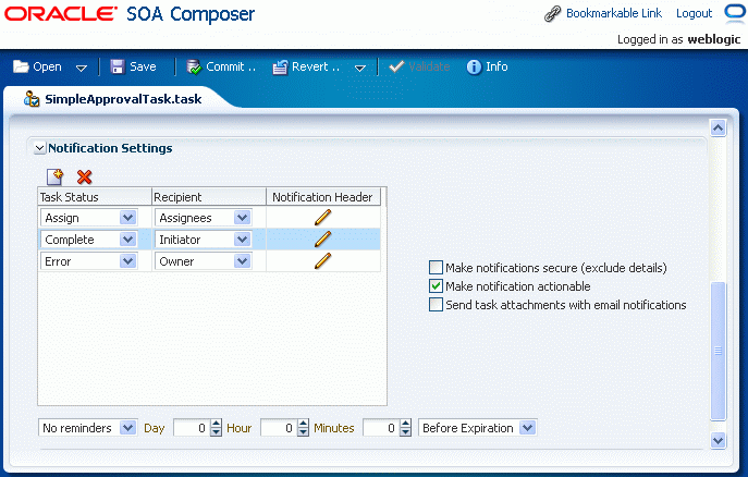 Specifying Notification Settings Specifying Notification Settings