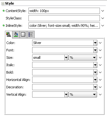 Defining styles for ContentInlineStyle and InlineStyle Defining styles for ContentInlineStyle and InlineStyle