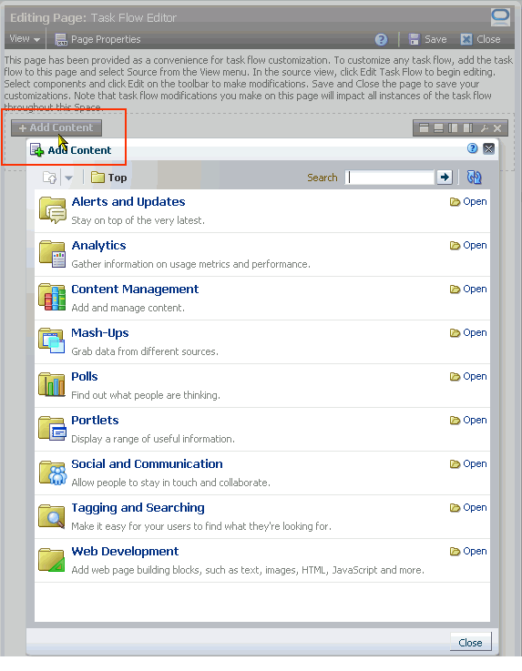 Add Content button and Resource Catalog Add Content button and Resource Catalog