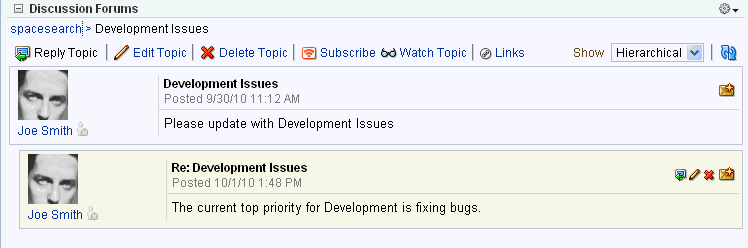 Posted topic and replies Posted topic and replies