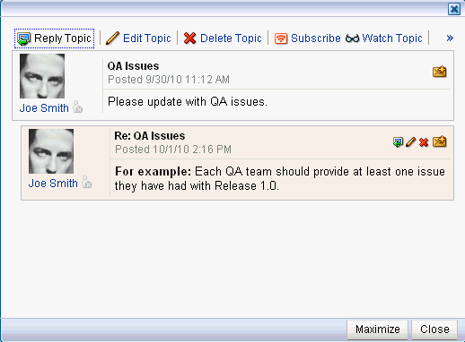 Viewing a recent topic Viewing a recent topic