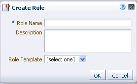 Create Role dialog Create Role dialog