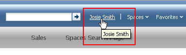 Example of user name as link Example of user name as link