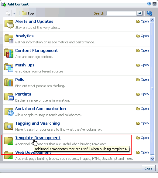 Template Development folder in Resource Catalog Template Development folder in Resource Catalog