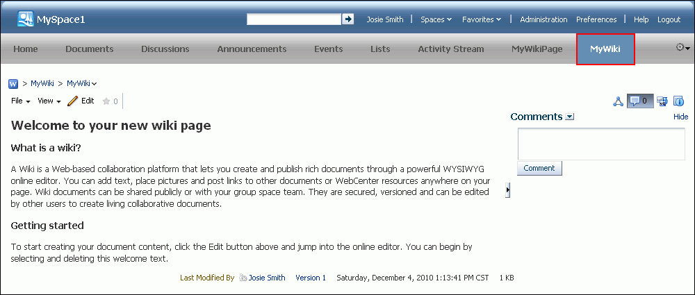 A newly created wiki document A newly created wiki document