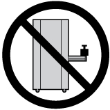 image:Imagem mostrando o s&iacute;mbolo de cuidado na montagem em rack