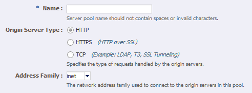 New Origin-Server Pool Wizard