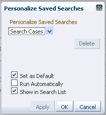 Create Saved Search page Create Saved Search page