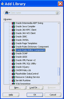 Adding the Oracle Rules Editor Component Adding the Oracle Rules Editor Component