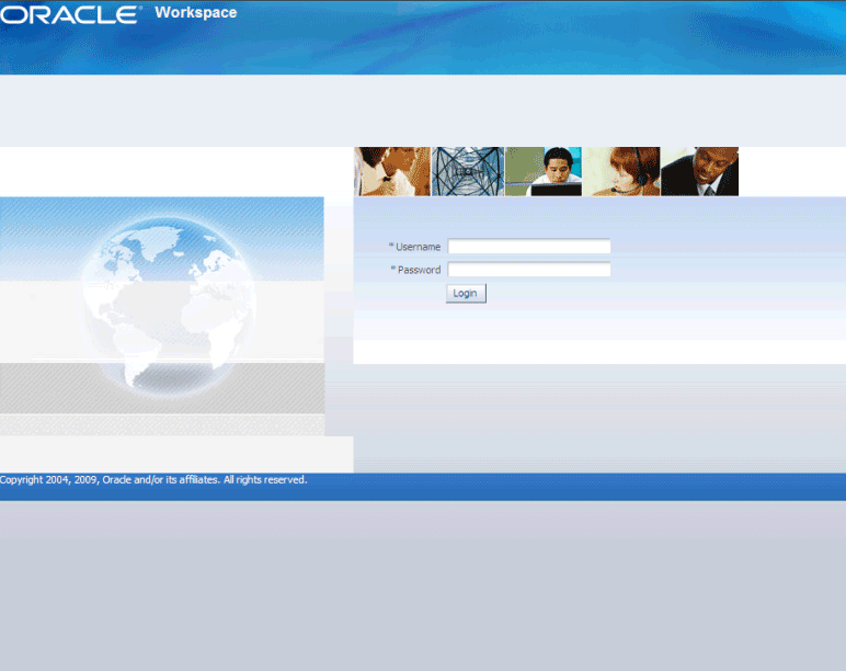 SOA workspace login page SOA workspace login page