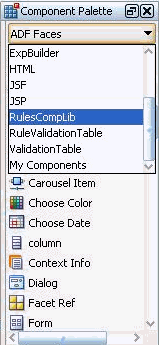 Rules Editor Component Library in the Component Palette Rules Editor Component Library in the Component Palette
