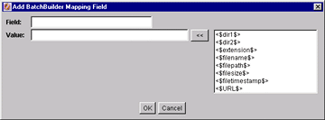 Add BatchBuilder Mapping Field screen Add BatchBuilder Mapping Field screen