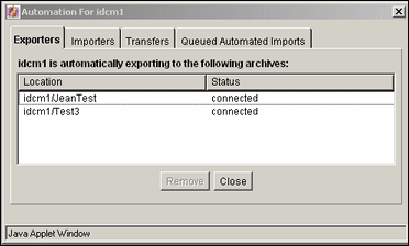 Surrounding text describes Automation screen Exporters tab. Surrounding text describes Automation screen Exporters tab.