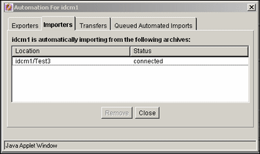 Automation screen Importers tab. Automation screen Importers tab.