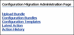 Configuration Migration Administration Page. Configuration Migration Administration Page.