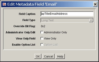 Surrounding text describes Edit Metadata Field screen. Surrounding text describes Edit Metadata Field screen.