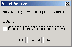 Surrounding text describes Export Archive screen. Surrounding text describes Export Archive screen.
